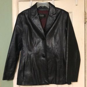 Black leather jacket